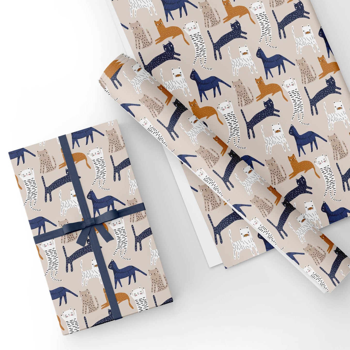 Funny Cat Flat Wrapping Paper Sheet 19.7" X 27.6"