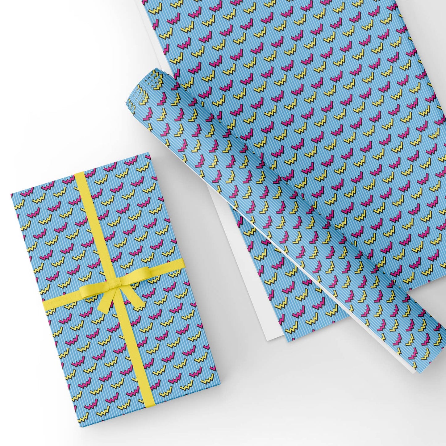 Small Wave Pop Flat Wrapping Paper Sheet 19.7" X 27.6"
