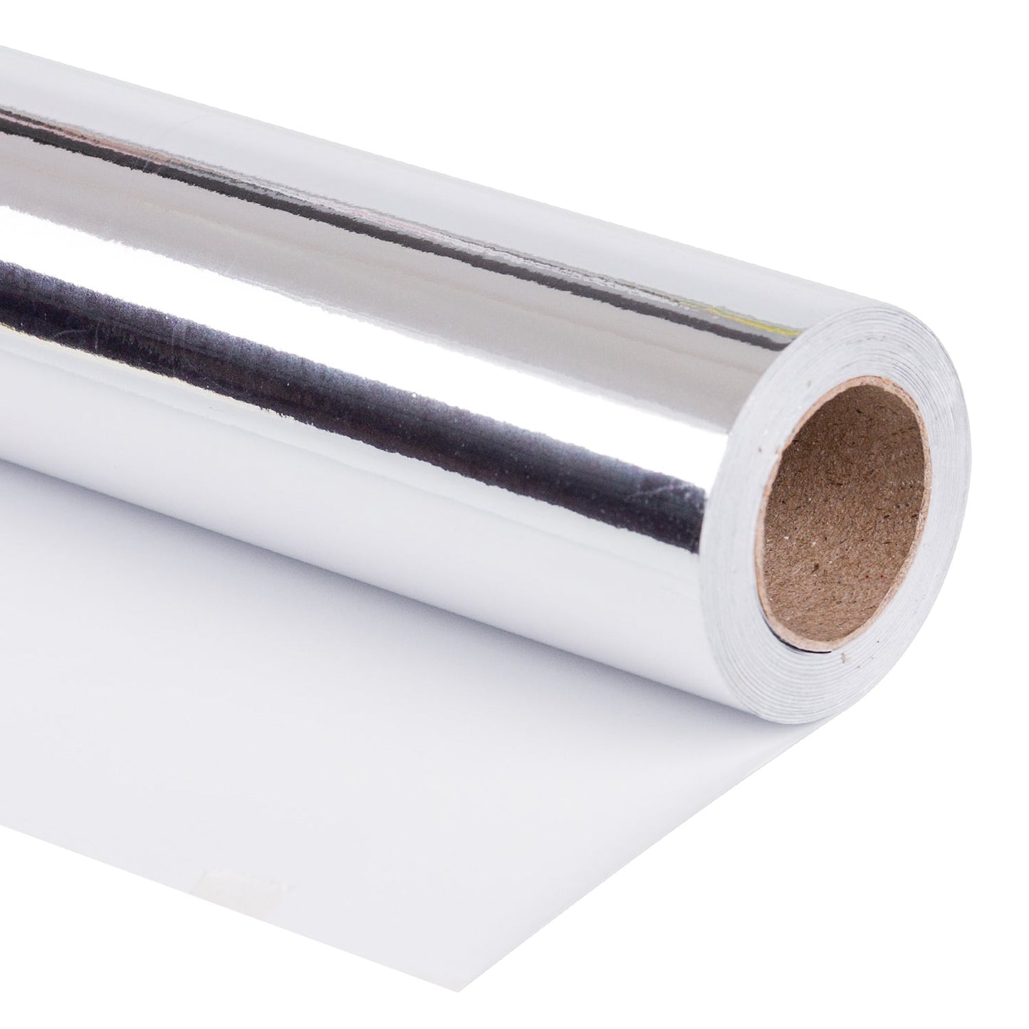 Glossy Metallic Wrapping Paper Roll Silver
