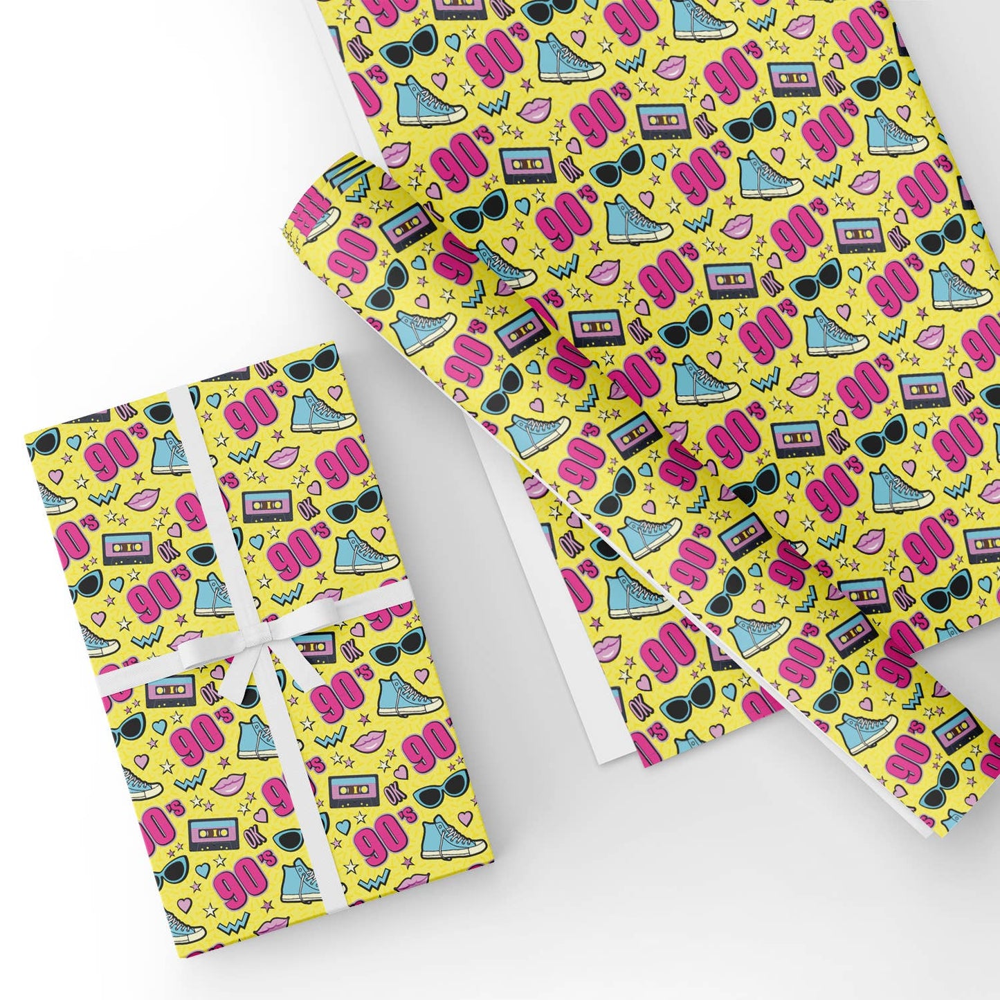 Pop 90s Flat Wrapping Paper Sheet 19.7" X 27.6"