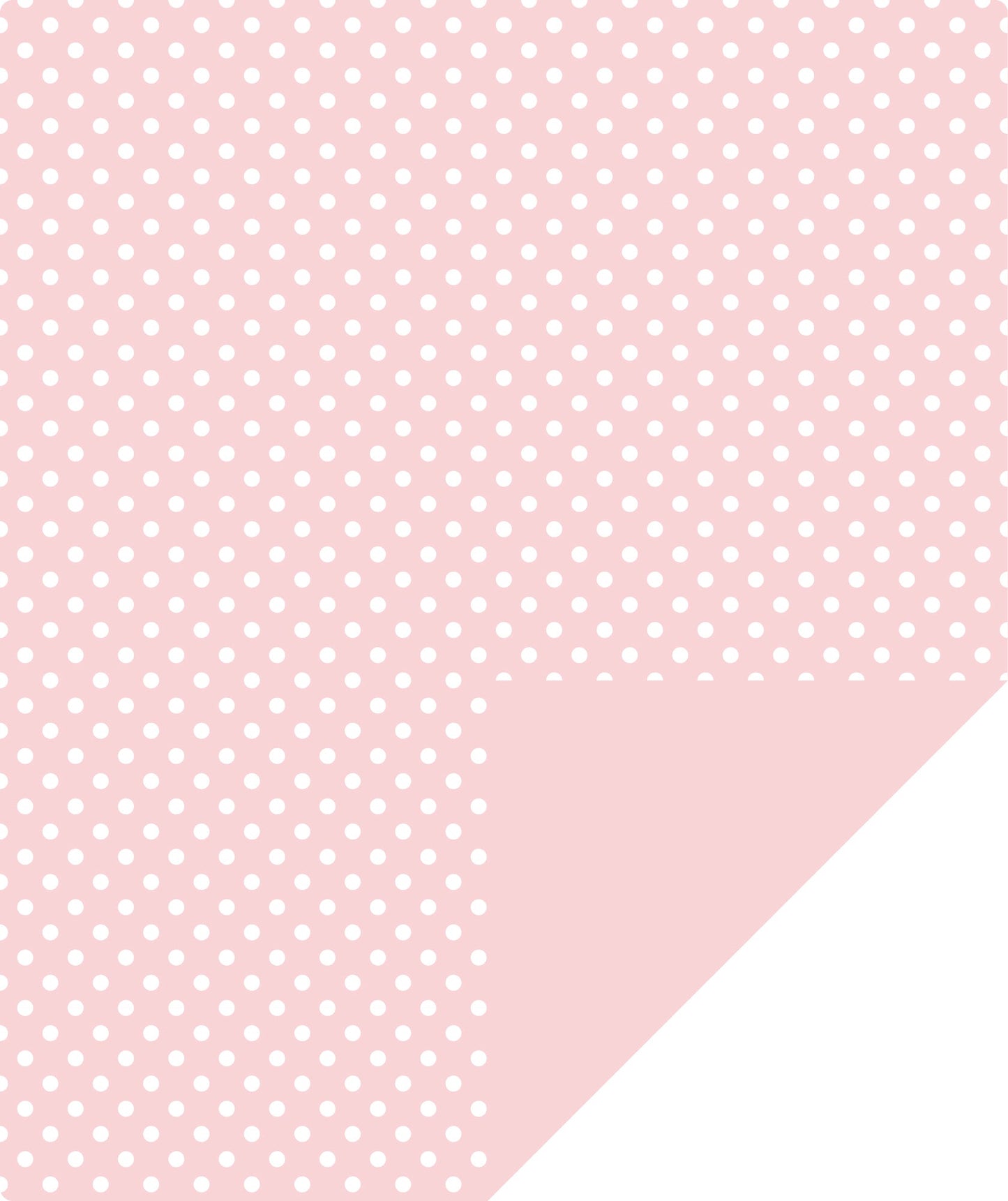 Baby Pink Polka Dot Wrapping Paper with Pink Color on Reverse