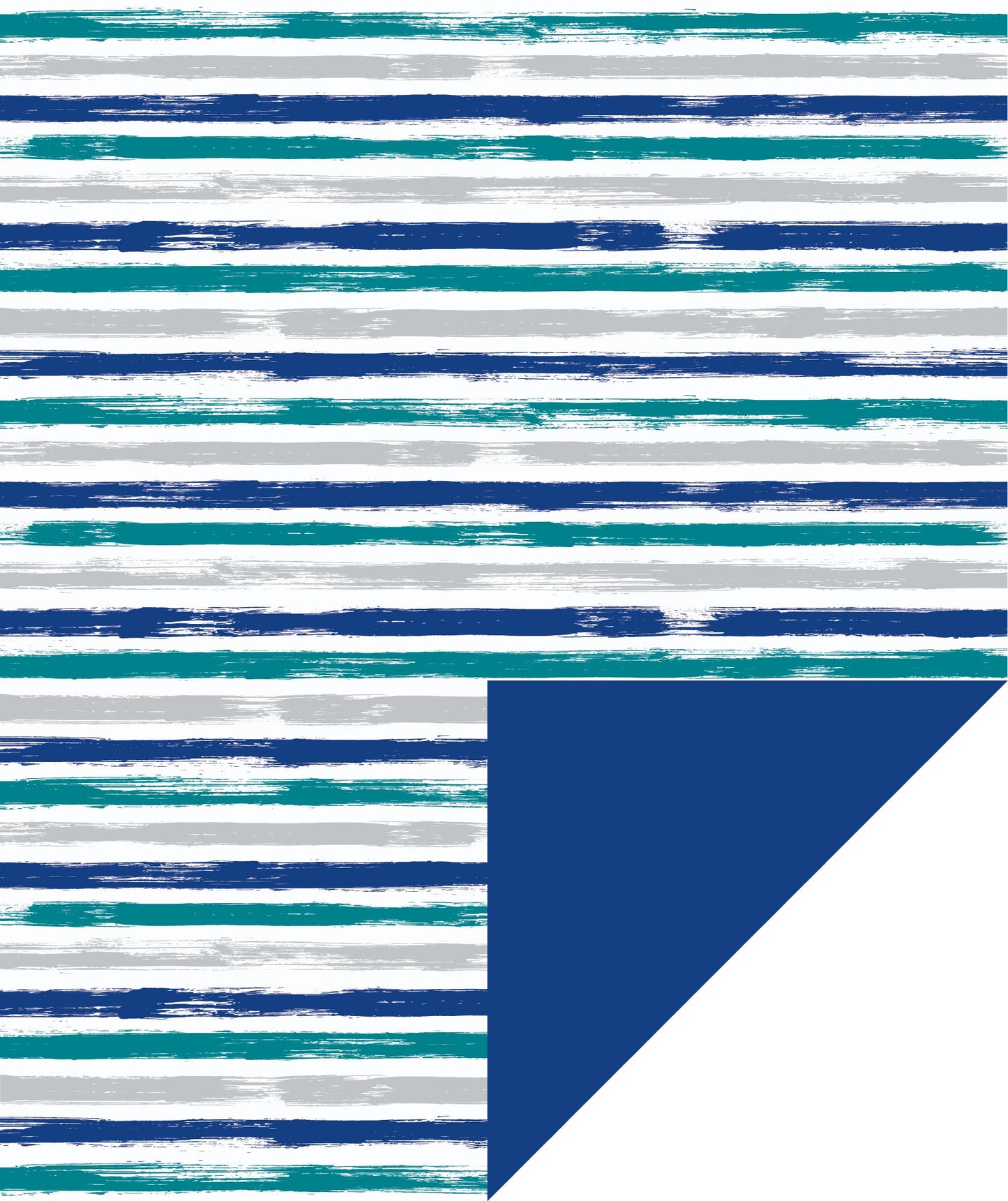 Blue & Navy Stripe Wrapping Paper with Royal Blue on Reverse