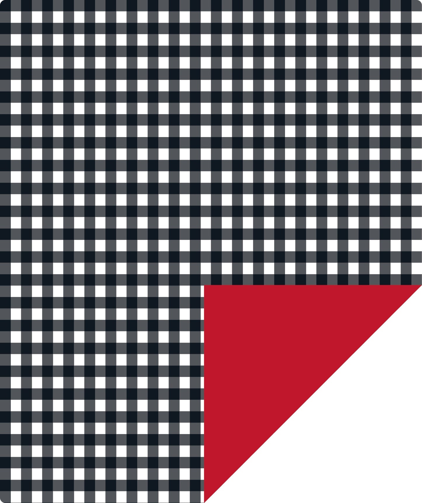 Buffalo Black Wrapping Paper with Red Color on Reverse