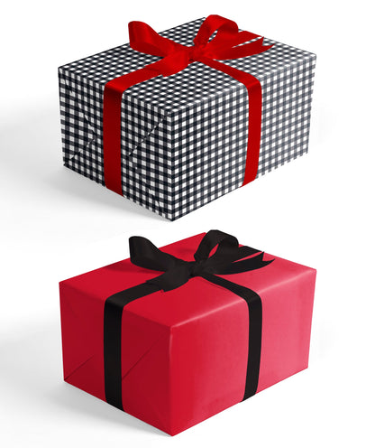 Buffalo Black Wrapping Paper with Red Color on Reverse