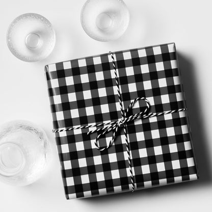 Buffalo Black Wrapping Paper with Red Color on Reverse