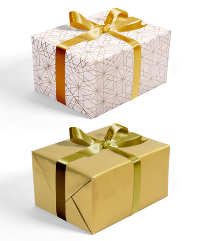 Geometrical Line Wrapping Paper with Gold Color on Reverse