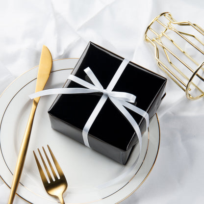 Glossy Metallic Wrapping Paper Roll Black