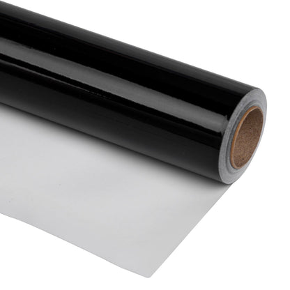 Glossy Metallic Wrapping Paper Roll Black
