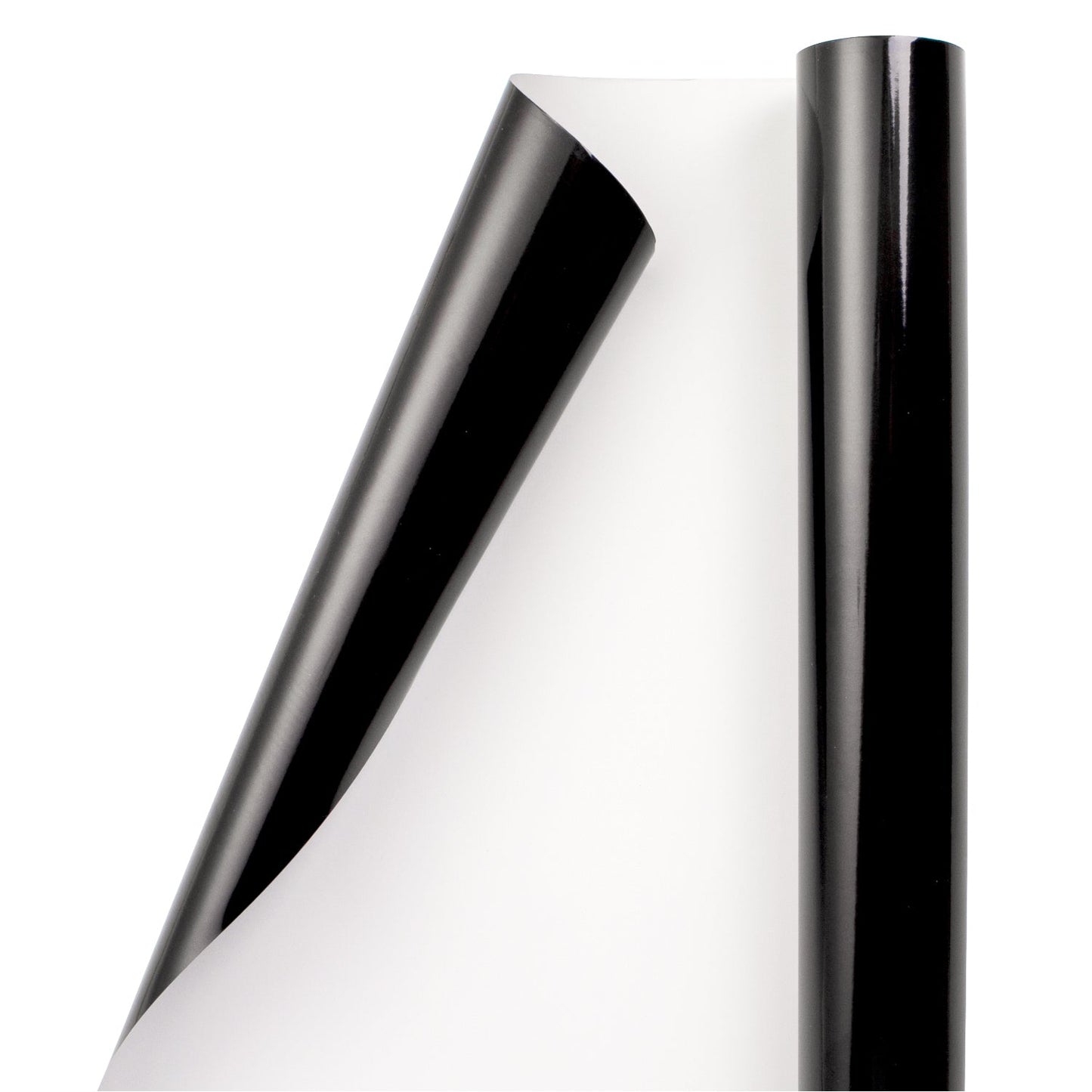 Glossy Metallic Wrapping Paper Roll Black
