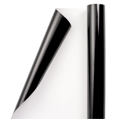 Glossy Metallic Wrapping Paper Roll Black