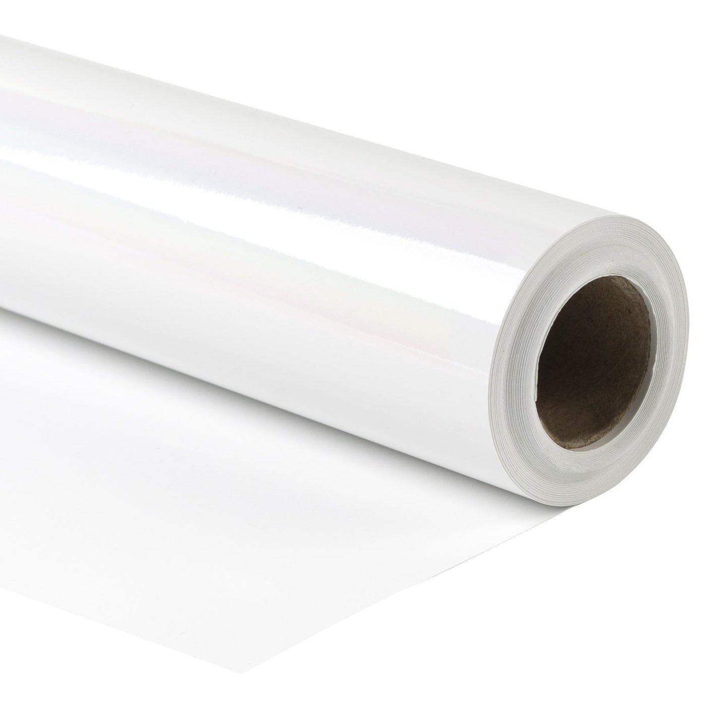 Glossy Metallic Wrapping Paper Roll White