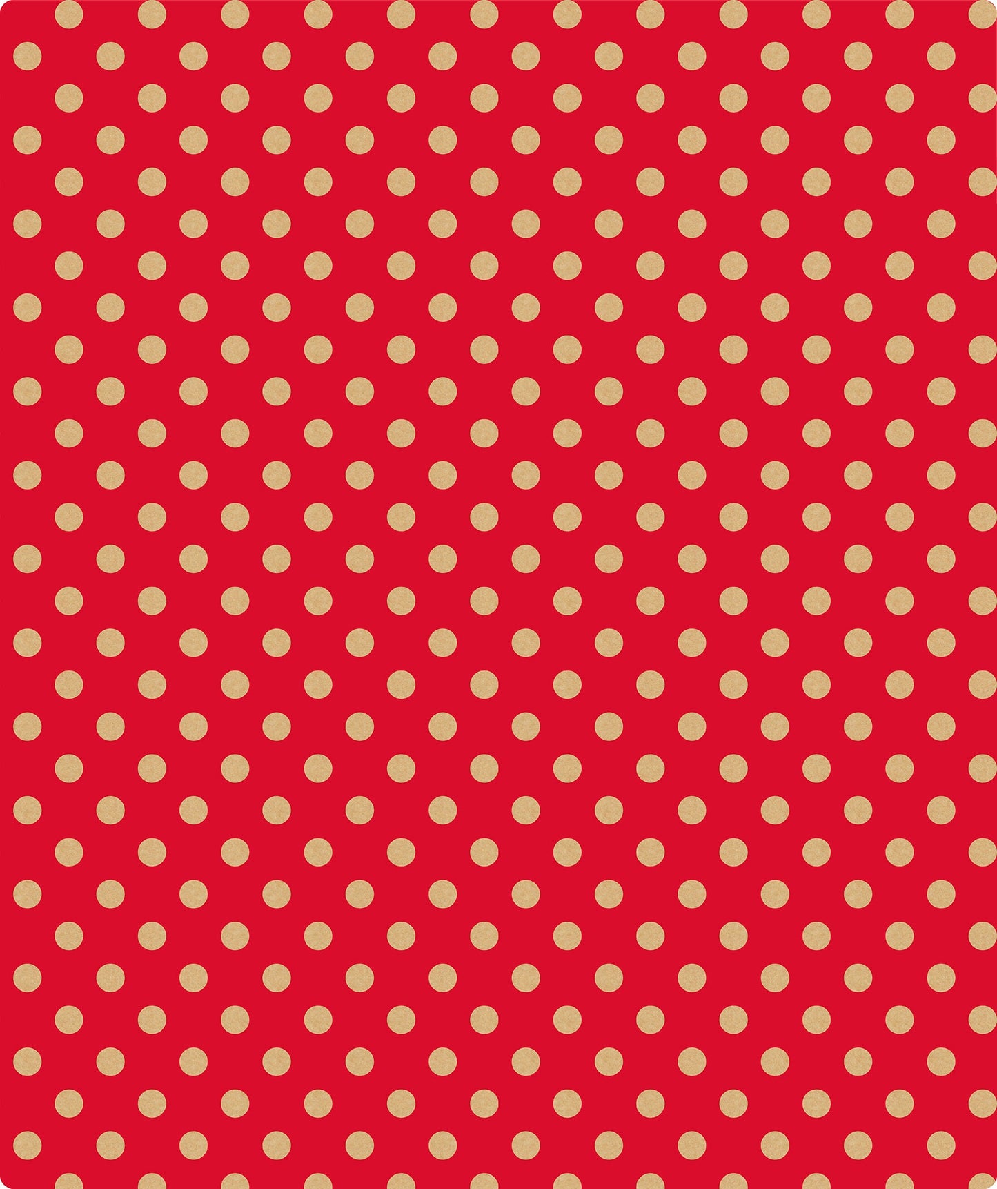 Red Polka Dot Christmas Kraft Wrapping Paper with Cut Line on Reverse