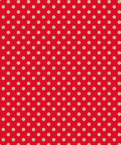 Red Polka Dot Christmas Kraft Wrapping Paper with Cut Line on Reverse