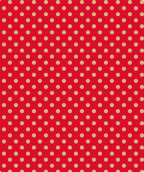 Red Polka Dot Christmas Kraft Wrapping Paper with Cut Line on Reverse