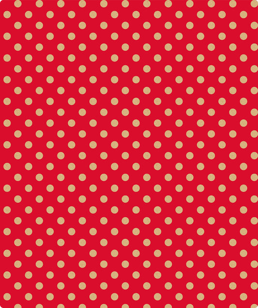 Red Polka Dot Christmas Kraft Wrapping Paper with Cut Line on Reverse