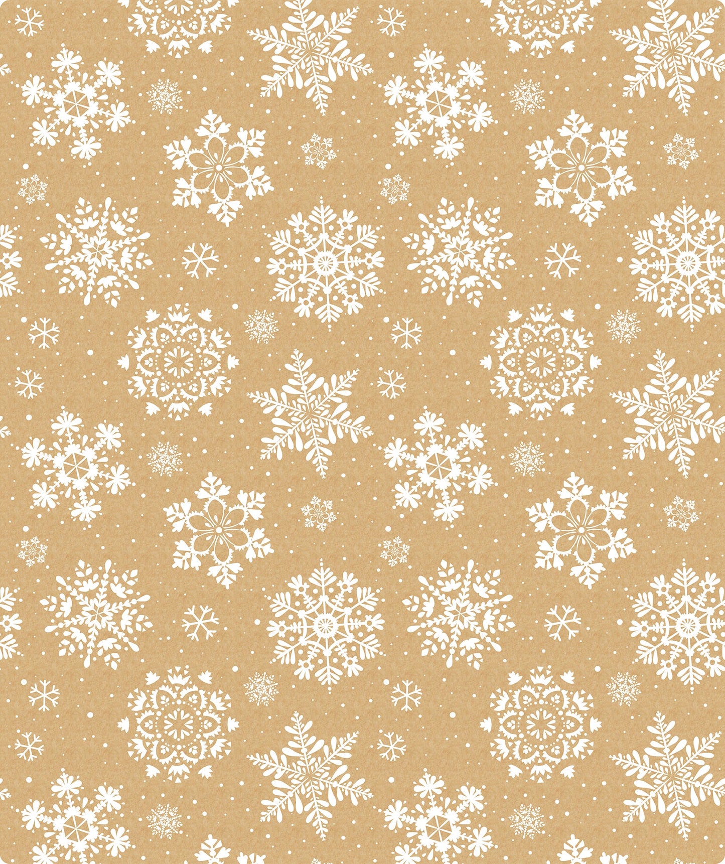 Snow Flake Christmas Kraft Wrapping Paper with Cut Line on Reverse