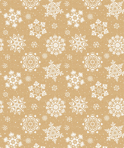 Snow Flake Christmas Kraft Wrapping Paper with Cut Line on Reverse