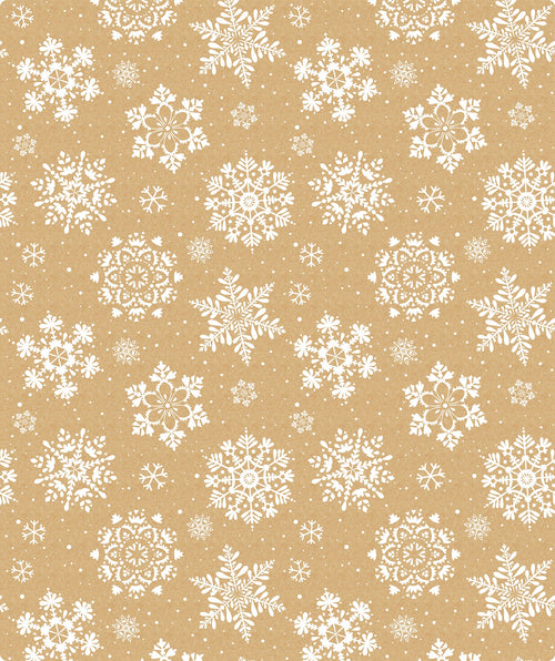 Snow Flake Christmas Kraft Wrapping Paper with Cut Line on Reverse