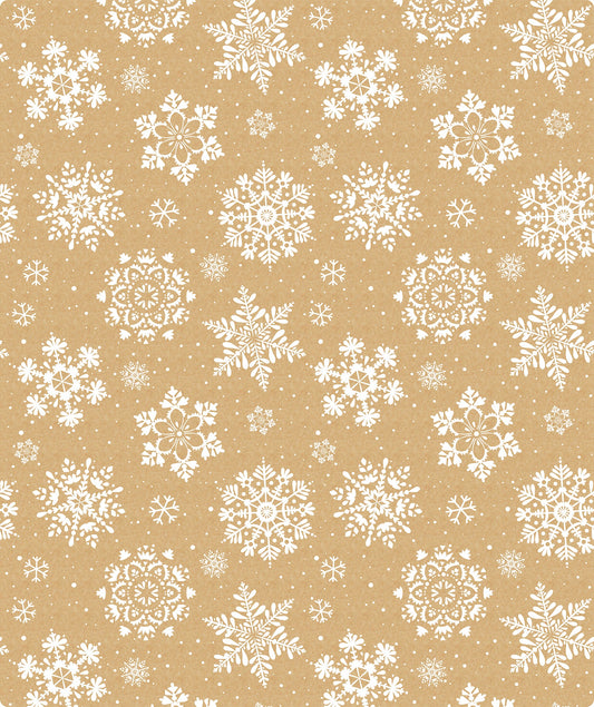 Snow Flake Christmas Kraft Wrapping Paper with Cut Line on Reverse