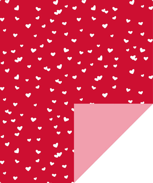 Sweetheart Red Wrapping Paper with Pink Color on Reverse