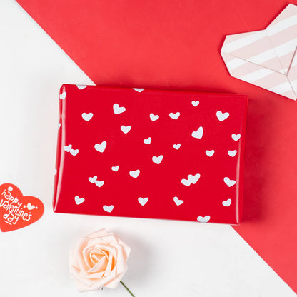 Sweetheart Red Wrapping Paper with Pink Color on Reverse