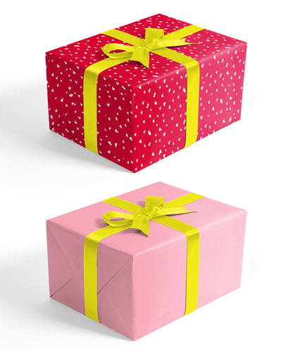 Sweetheart Red Wrapping Paper with Pink Color on Reverse