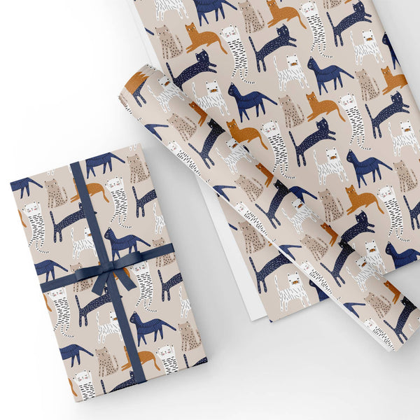 Funny Cat Flat Wrapping Paper Sheet 19.7" X 27.6"