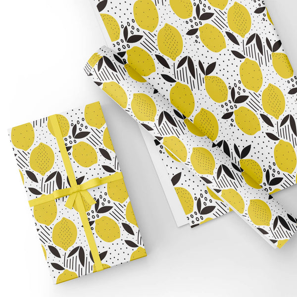 Lemon Flat Wrapping Paper Sheet 19.7" X 27.6"