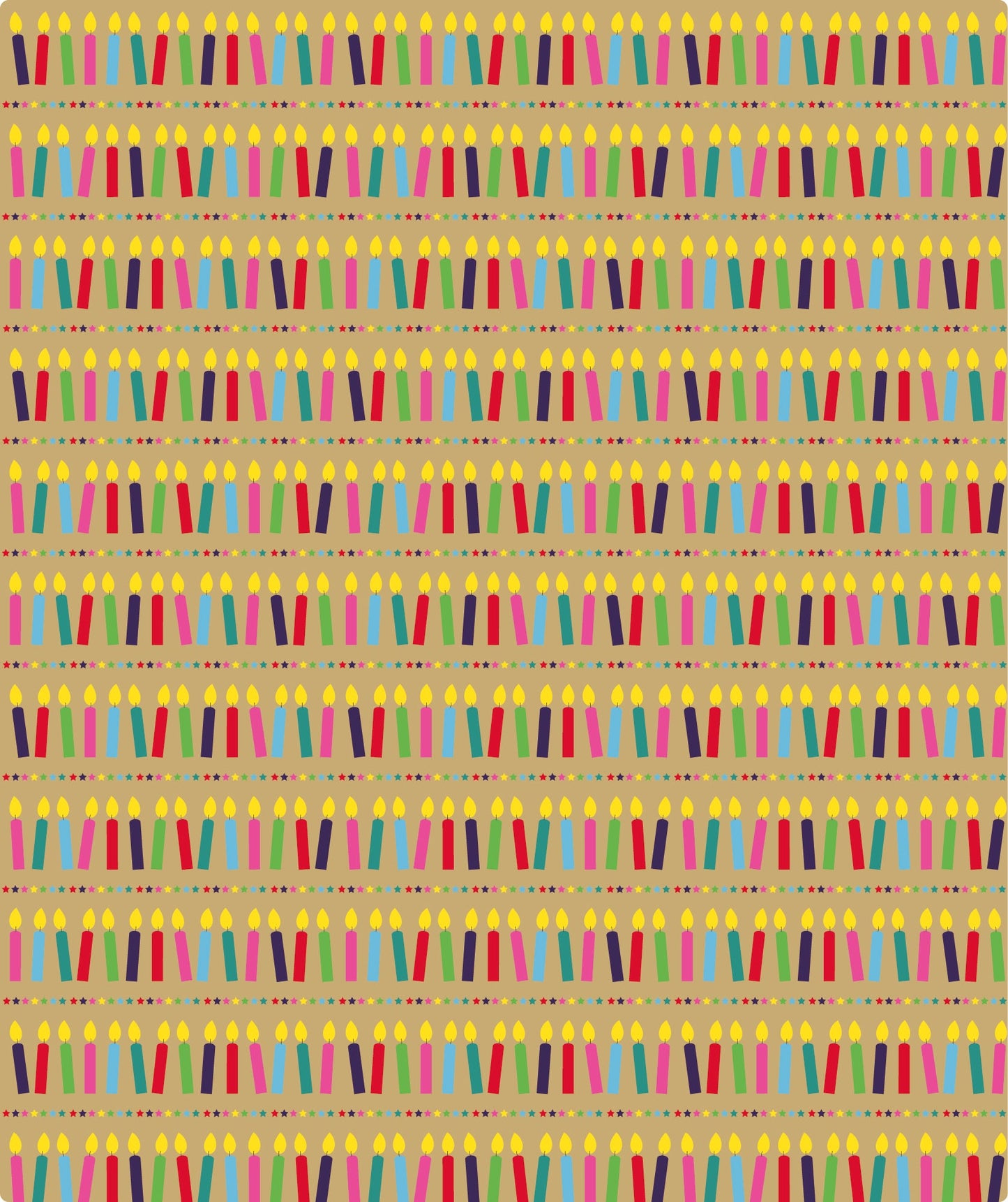 Colorful Candle Eco-Friendly Kraft Wrapping Paper with Cut Line on Reverse