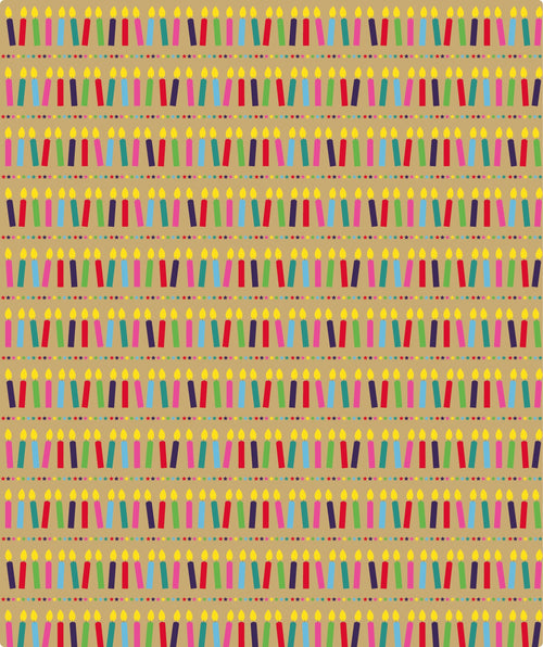 Colorful Candle Eco-Friendly Kraft Wrapping Paper with Cut Line on Reverse