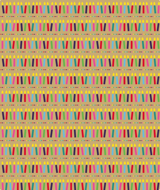 Colorful Candle Eco-Friendly Kraft Wrapping Paper with Cut Line on Reverse