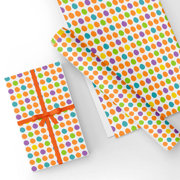 Coloured Polka Dot  Flat Wrapping Paper Sheet 19.7" X 27.6"