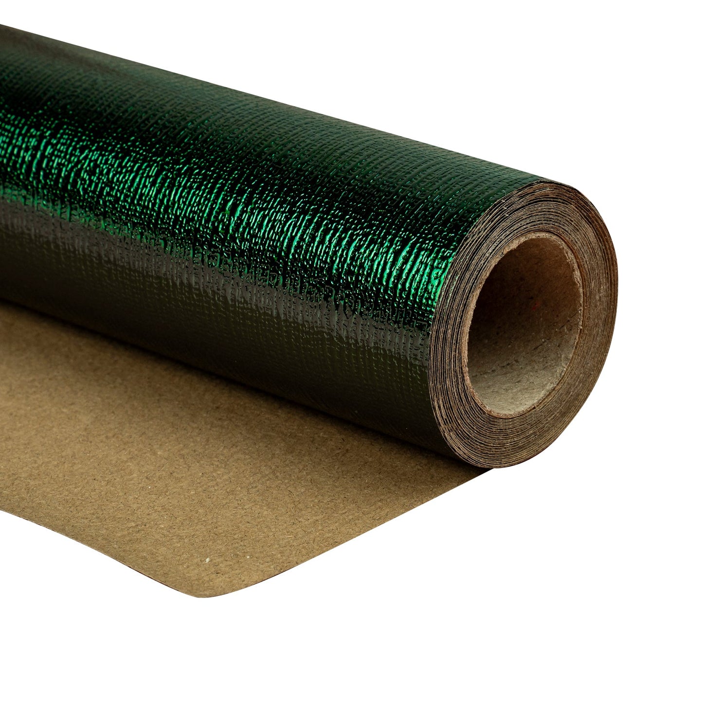 Embossed Cross Grain Wrapping Paper Roll Green