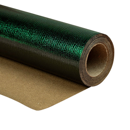 Embossed Cross Grain Wrapping Paper Roll Green