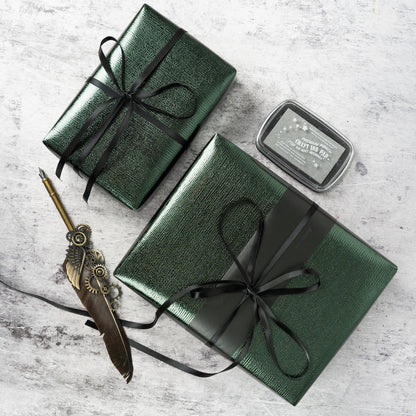 Embossed Cross Grain Wrapping Paper Roll Green