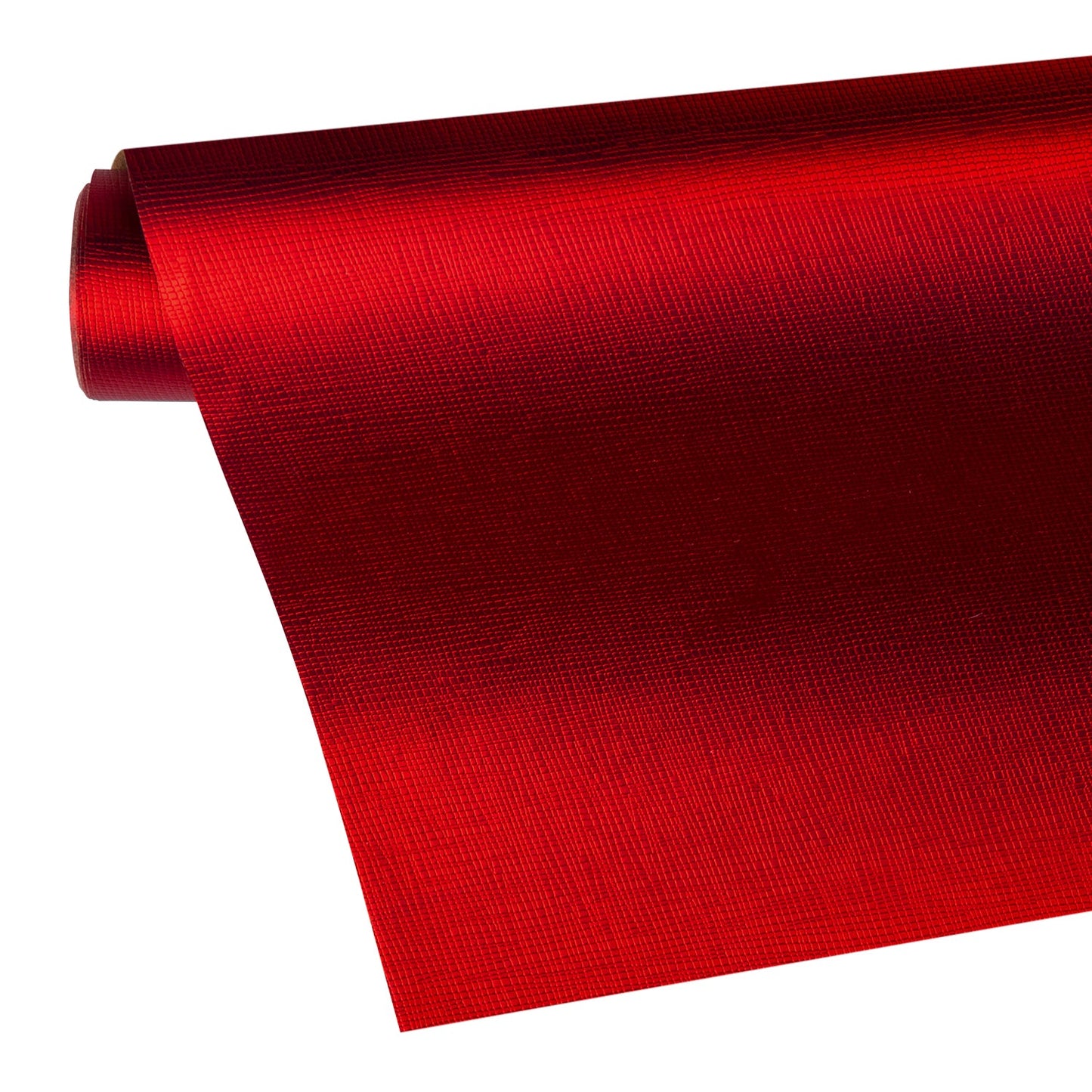 Embossed Cross Grain Wrapping Paper Roll Red