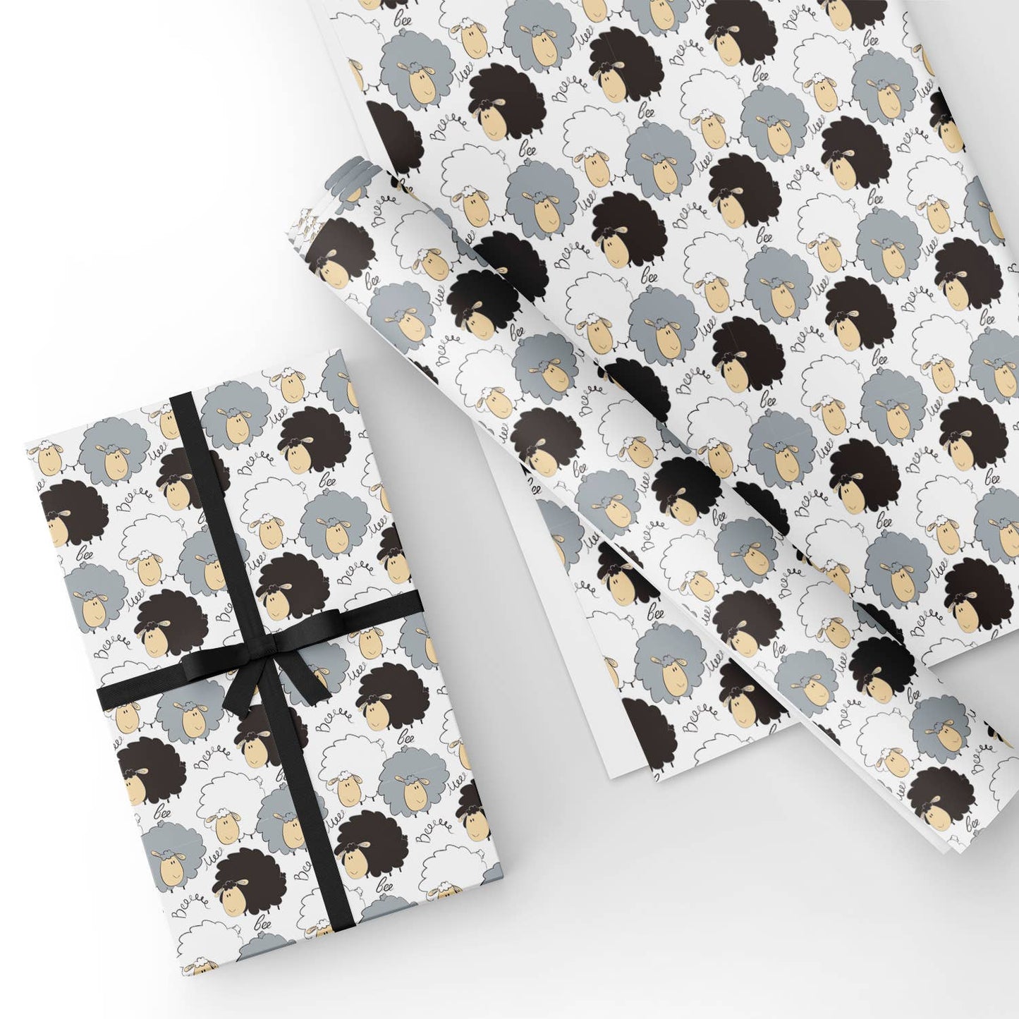 Baby Sheep Flat Wrapping Paper Sheet 19.7" X 27.6"