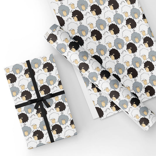 Baby Sheep Flat Wrapping Paper Sheet 19.7" X 27.6"