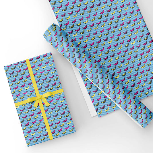 Small Wave Pop Flat Wrapping Paper Sheet 19.7" X 27.6"