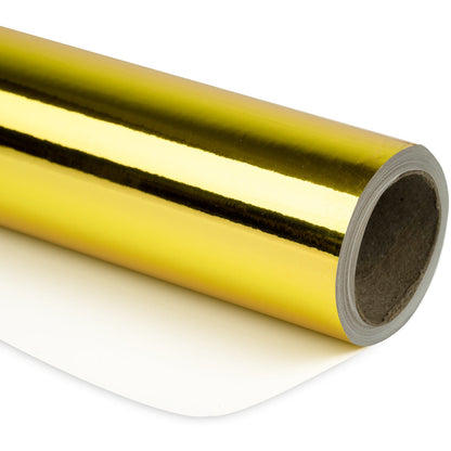 Glossy Metallic Wrapping Paper Roll Gold