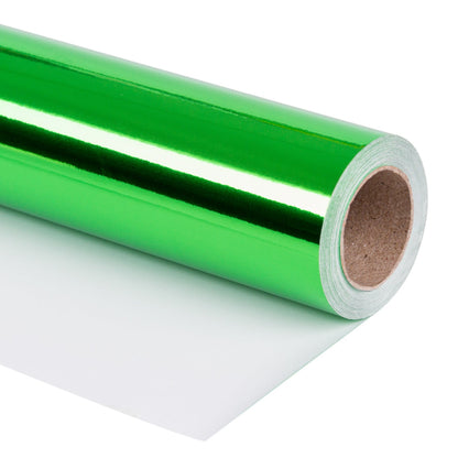 Glossy Metallic Wrapping Paper Roll Green