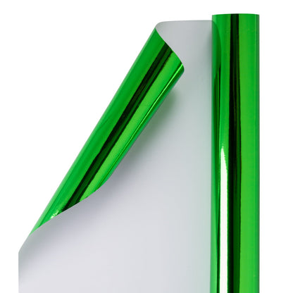 Glossy Metallic Wrapping Paper Roll Green