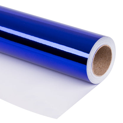 Glossy Metallic Wrapping Paper Roll Royal Blue