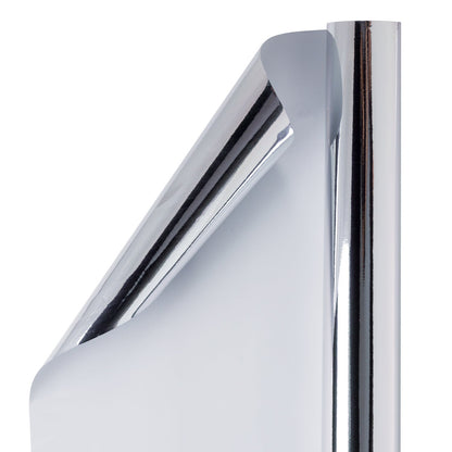 Glossy Metallic Wrapping Paper Roll Silver