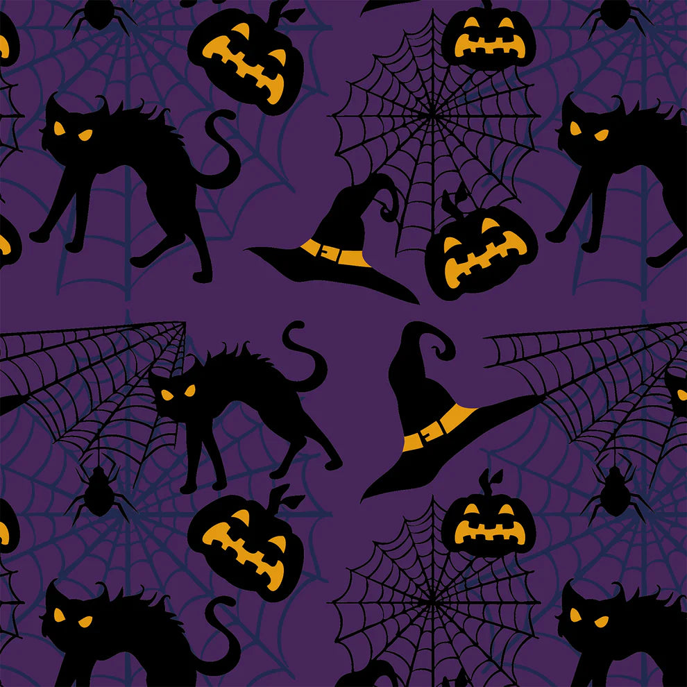 Halloween Cartoon Flat Wrapping Paper Sheet 19.7" X 27.6"