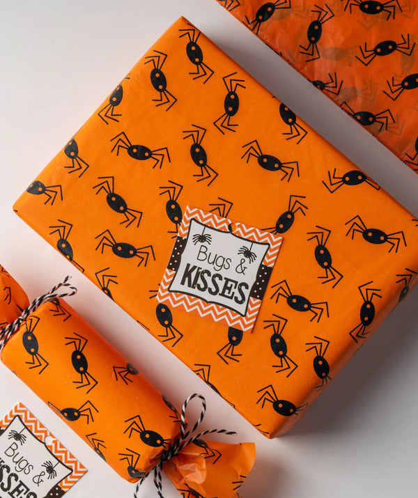 Halloween Spider Orange Tissue Paper 20" x 30" Bulk Pack