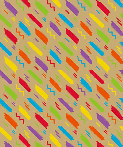 Multicolor Crayon Eco-friendly Kraft Wrapping Paper wtih Cut Line on Reverse