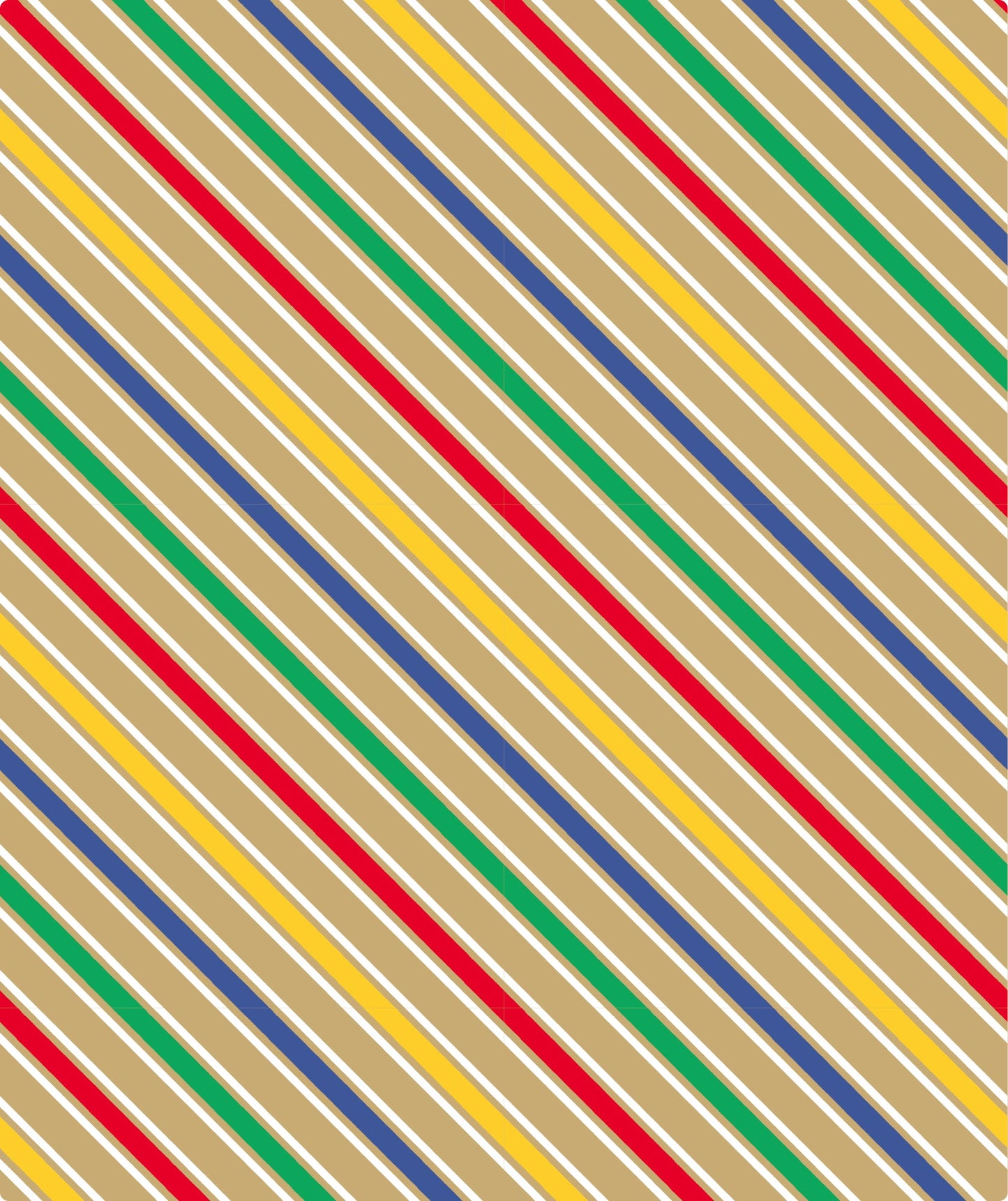 Multicolor Stripe Eco-friendly Kraft Wrapping Paper wtih Cut Line on Reverse