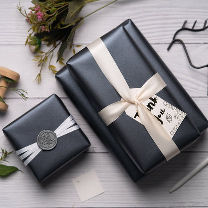 Pearl Gloss Wrapping Paper Roll Black