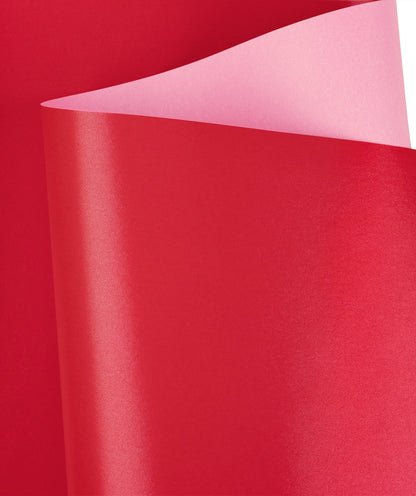 Pearl Gloss Wrapping Paper Roll Hot Red